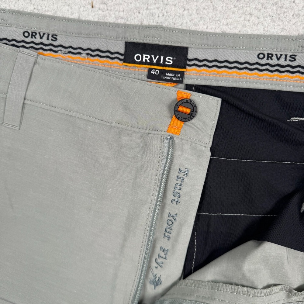 Orvis Shorts Mens 42‎ Performance Stretch Fishing Golf Hiking Casual Gray 7"